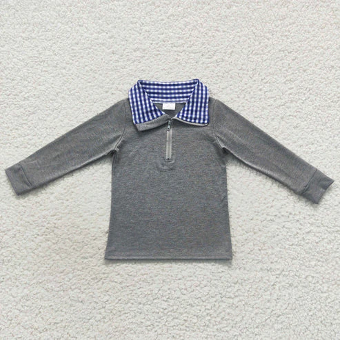 RTS Baby Boys Plaid Long Sleeve Sibling Brother Pullover Tee Shirt Tops