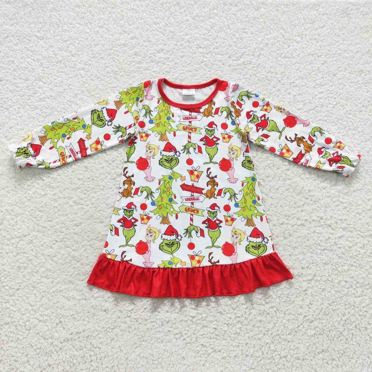 GLD0299 Cute Clothes Girls Christmas Long Sleeve Dress