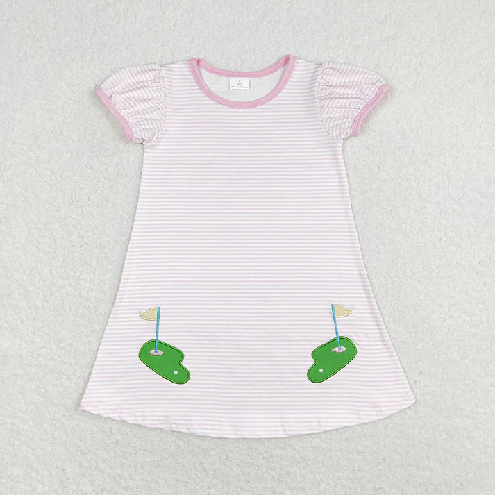 RTS Baby Girls Golf Summer Sibling Boys Sets Dresses embroidery