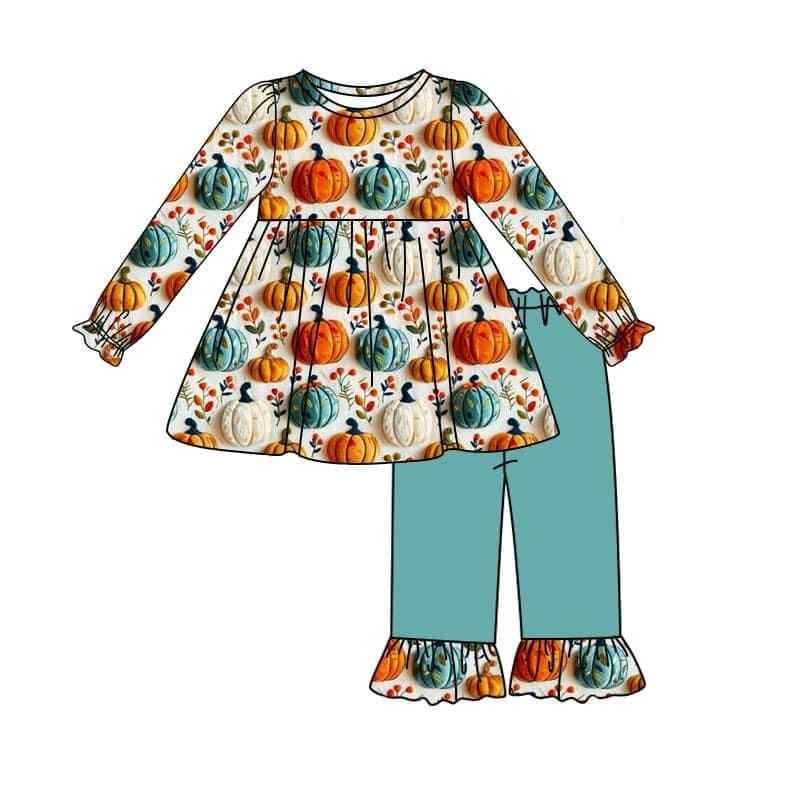 Custom moq 5 eta 6-8weeks Long Sleeve Pumpkin Halloween long outfits