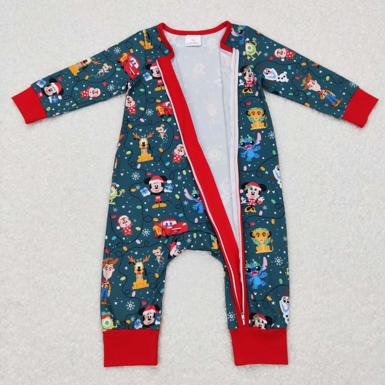 RTS NO MOQ(In Stock ) LR0782 Snowman Zipper Long Sleeve Jumpsuit