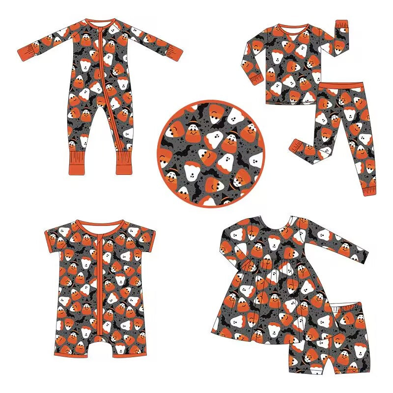 Custom moq 3 each mix size eta 6-8weeks Orange Rice Ball Halloween Bat Black and Orange Mixed Set
