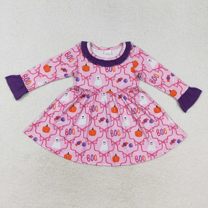 RTS NO MOQ Shipping time 5-7days Halloween Ghost Sibling Dresses Rompers Clothes Sets
