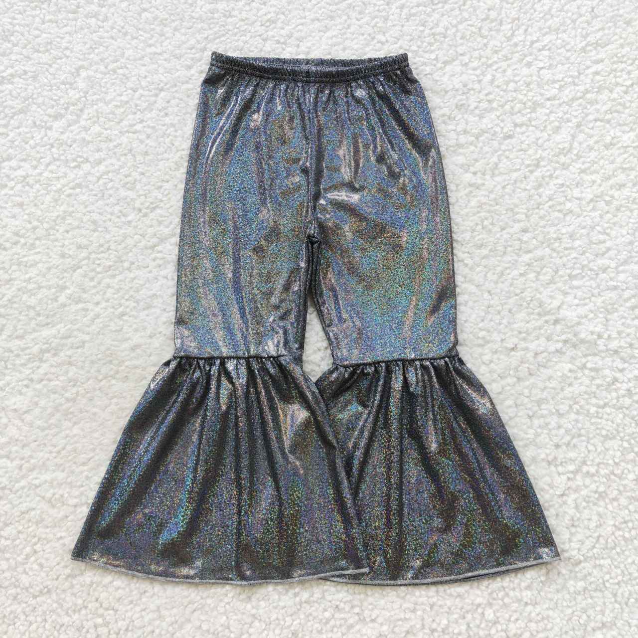 P0195 Black Satin Foil Stamping Trousers