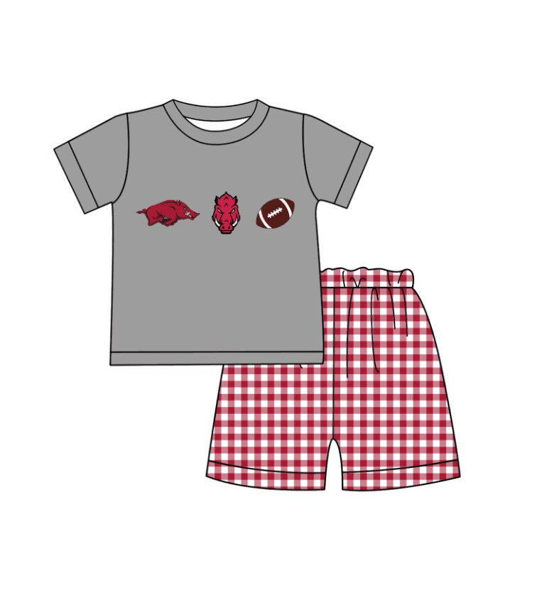 custom moq 3 Summer Grey short sleeve shorts set position team