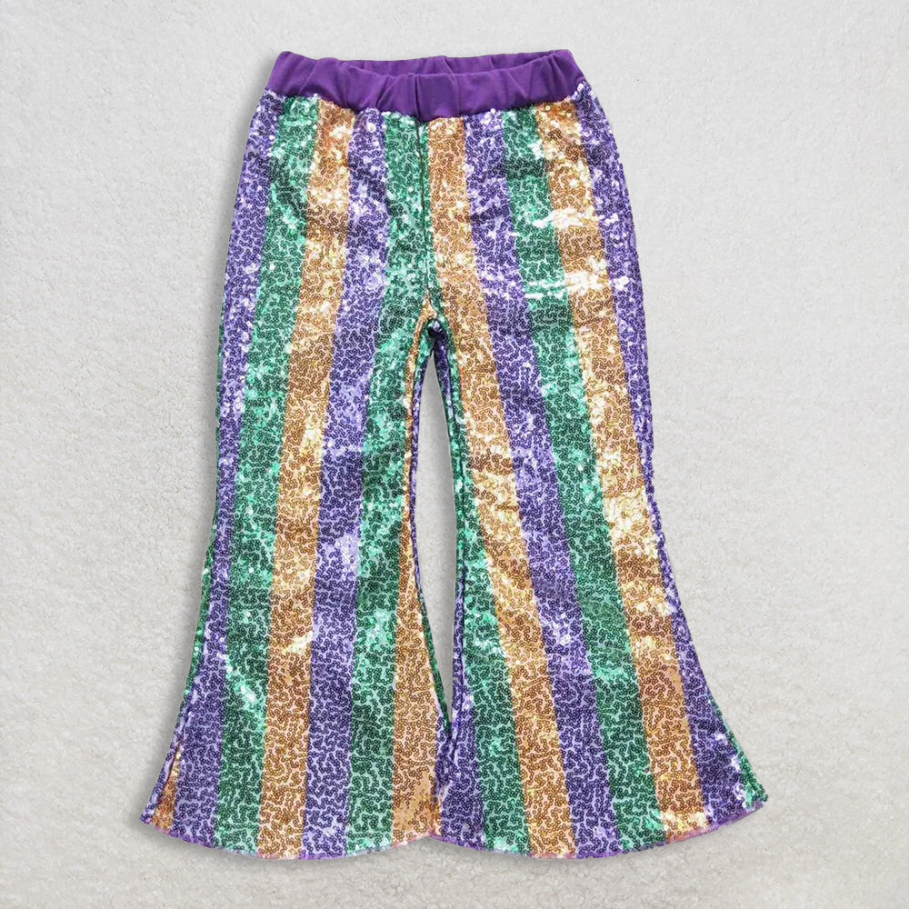 RTS NO MOQ Sibling Baby Girls Mardi Gras Outfit Set and top and pants