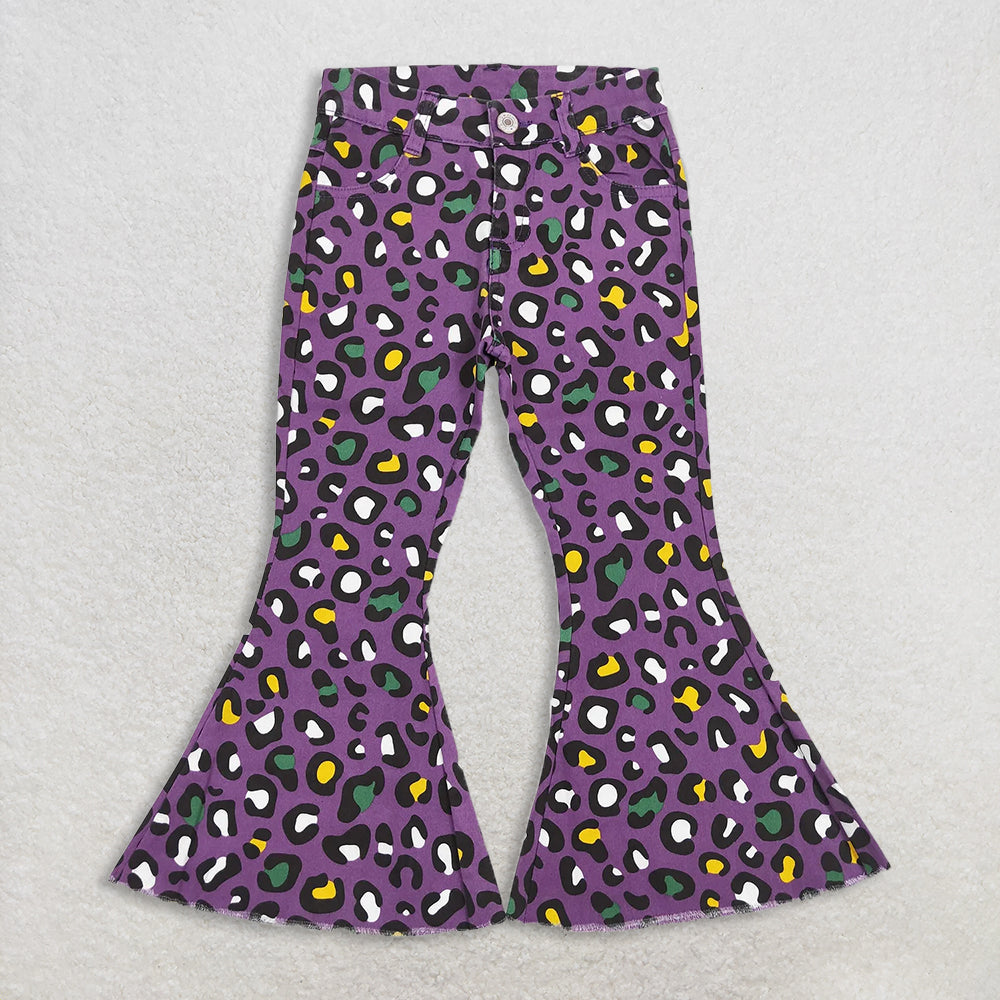 RTS NO MOQ Sibling Baby Girls Mardi Gras Outfit Set and top and jeans pants