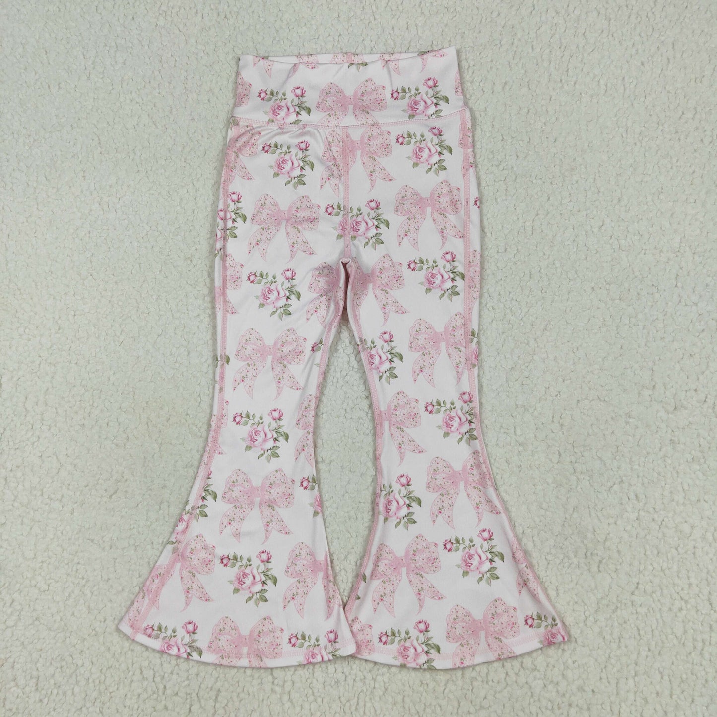 RTS NO MOQ Sibling baby girl clothes team bow yoga matching long pants