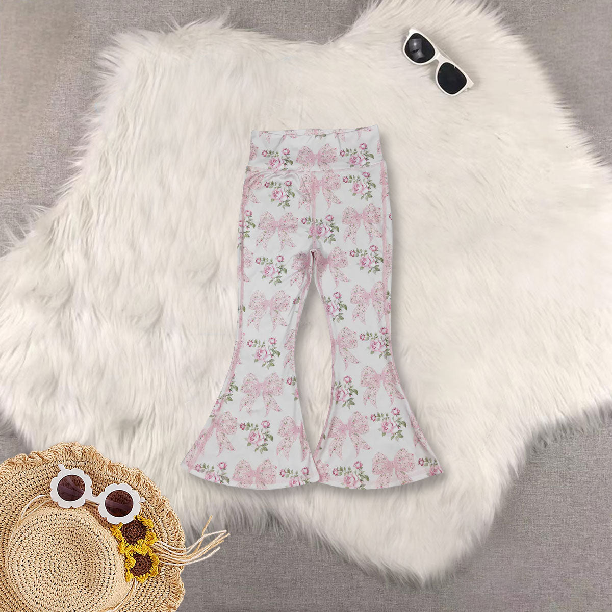 RTS Sibling baby girl clothes yoga bow floral hooded long Sleeve tops and sets