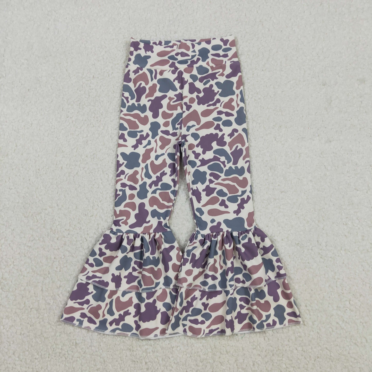 RTS NO MOQ Sibling Baby girls clothes Summer yoga camouflage bow long pants