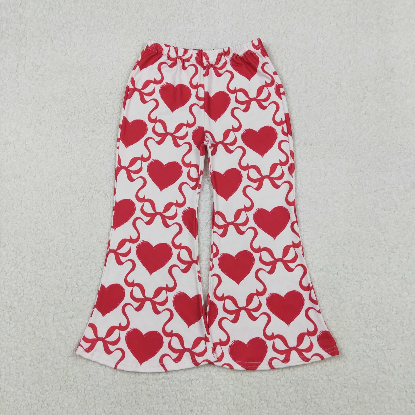 RTS NO MOQ Sibling Baby girl clothes Summer valentine love bow long pants