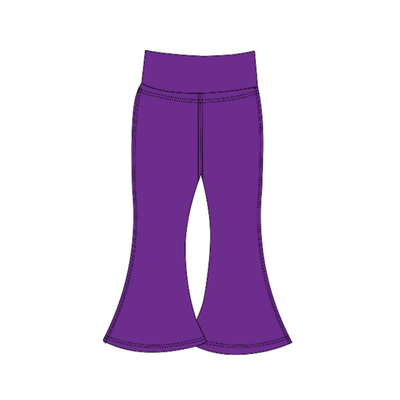 (Preorder new) No moq Baby Girls Solid Yoga Active Bell Bottom Pants Bottom