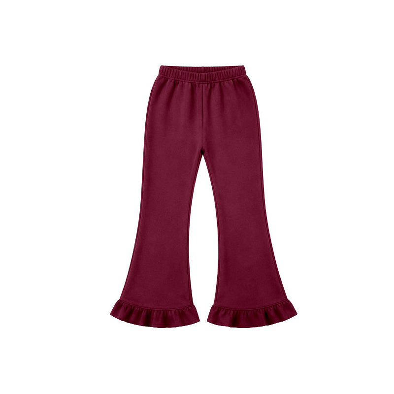 (Preorder new) No moq Baby Girls Long Sleeve Zip Pockets Top Flare Ruffle Pant Clothes Set