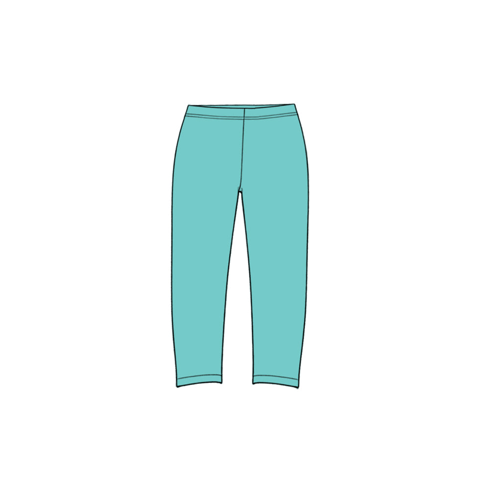 (Preorder new) No moq yoga fabric P1275 Baby Girls Solid Mint Green Elastic Waist Casual Yoga Leggings