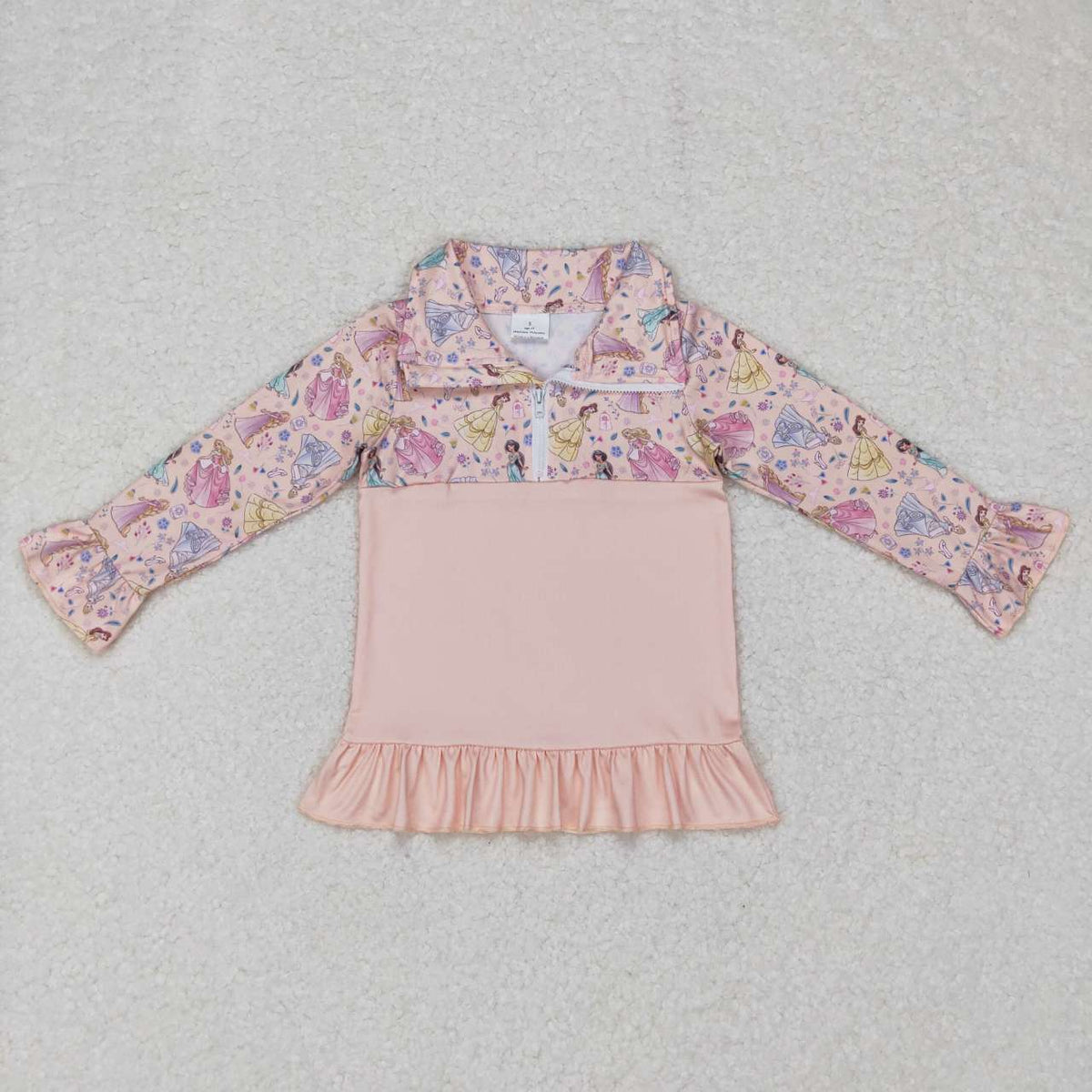 GT0297 Cute Clothes pink lace zipper long sleeve top