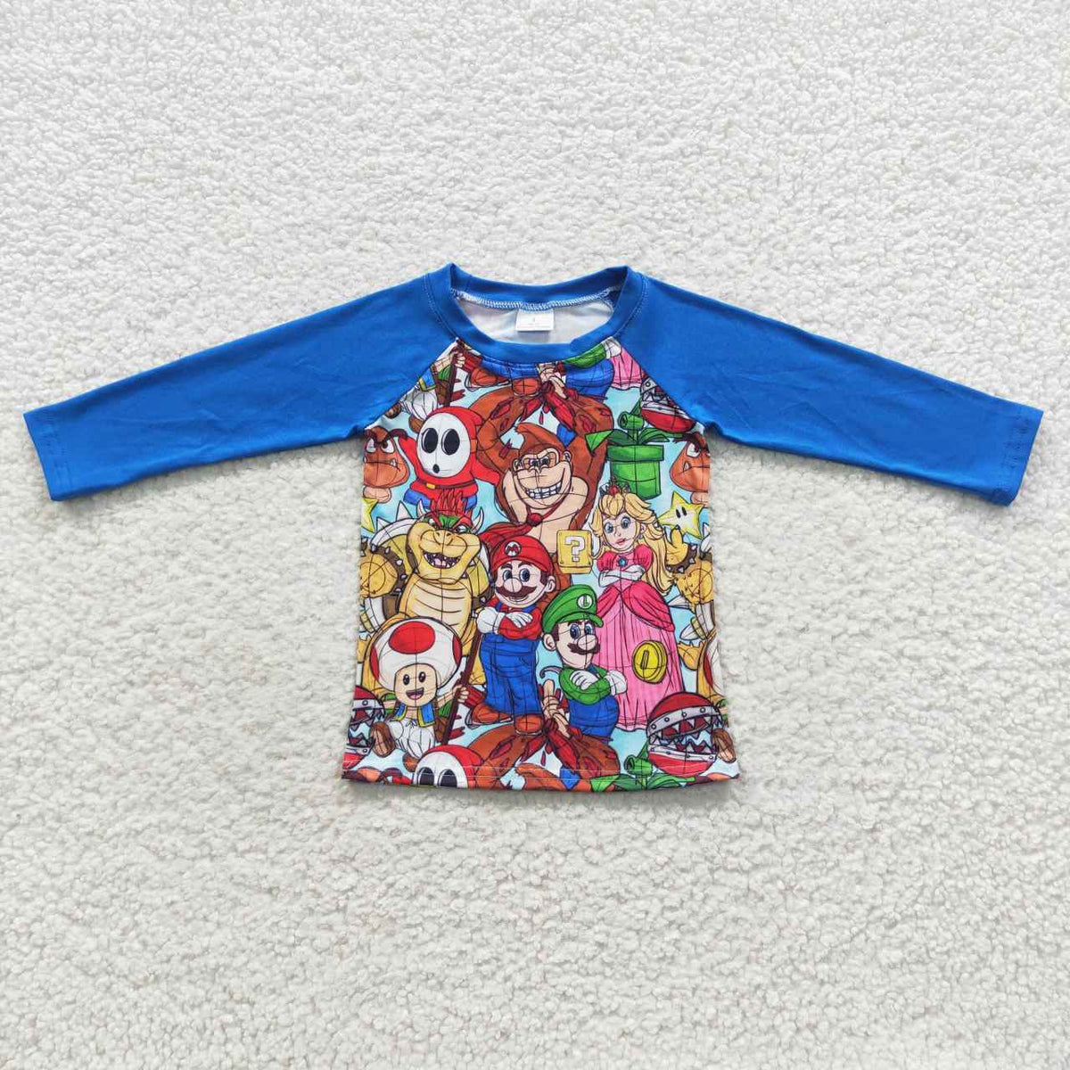 RTS NO MOQ(In Stock) Boys Blue Long Sleeve Top