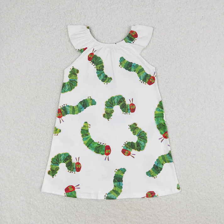 RTS Baby Baby Girls Caterpillar Sibling Rompers Dresses