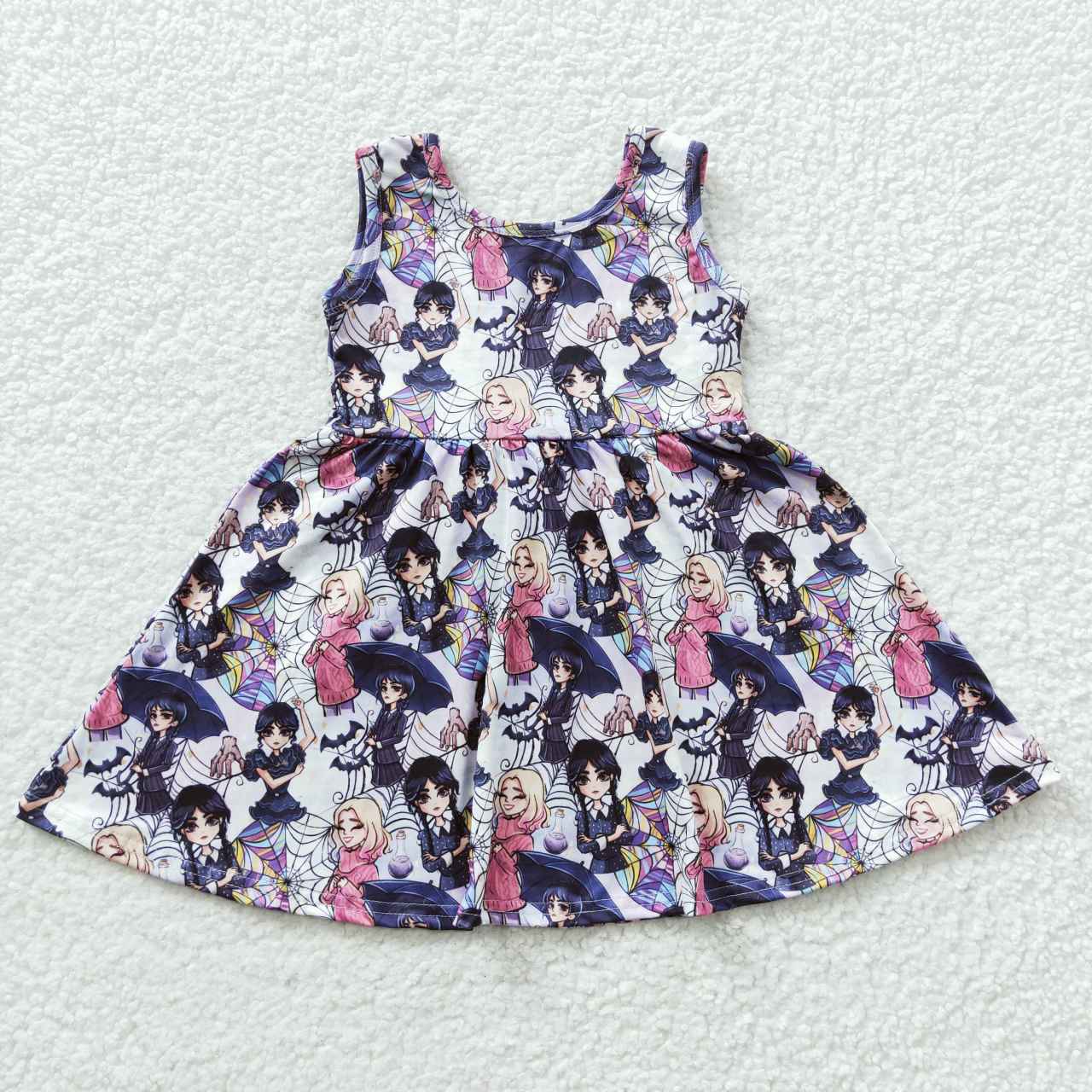RTS NO MOQ GSD0335 Girls Wednesday Tank Dress