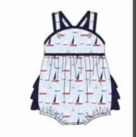Summer girls short-sleeved shorts sailing summer girls jumpsuit