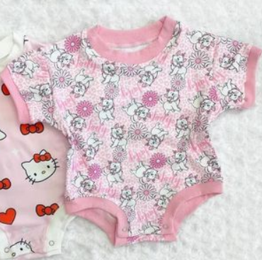 Girls cat short sleeve bodysuit