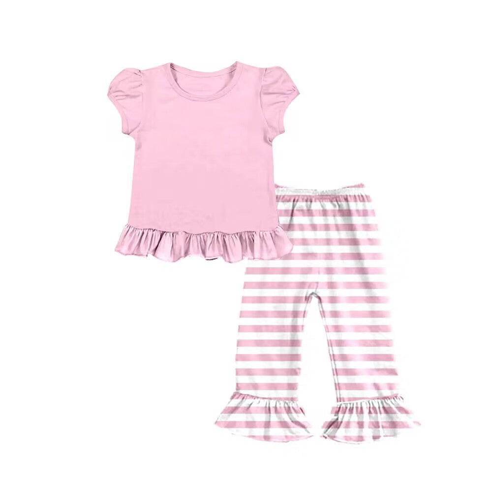 Custom MOQ 5 Pink top striped trousers suit