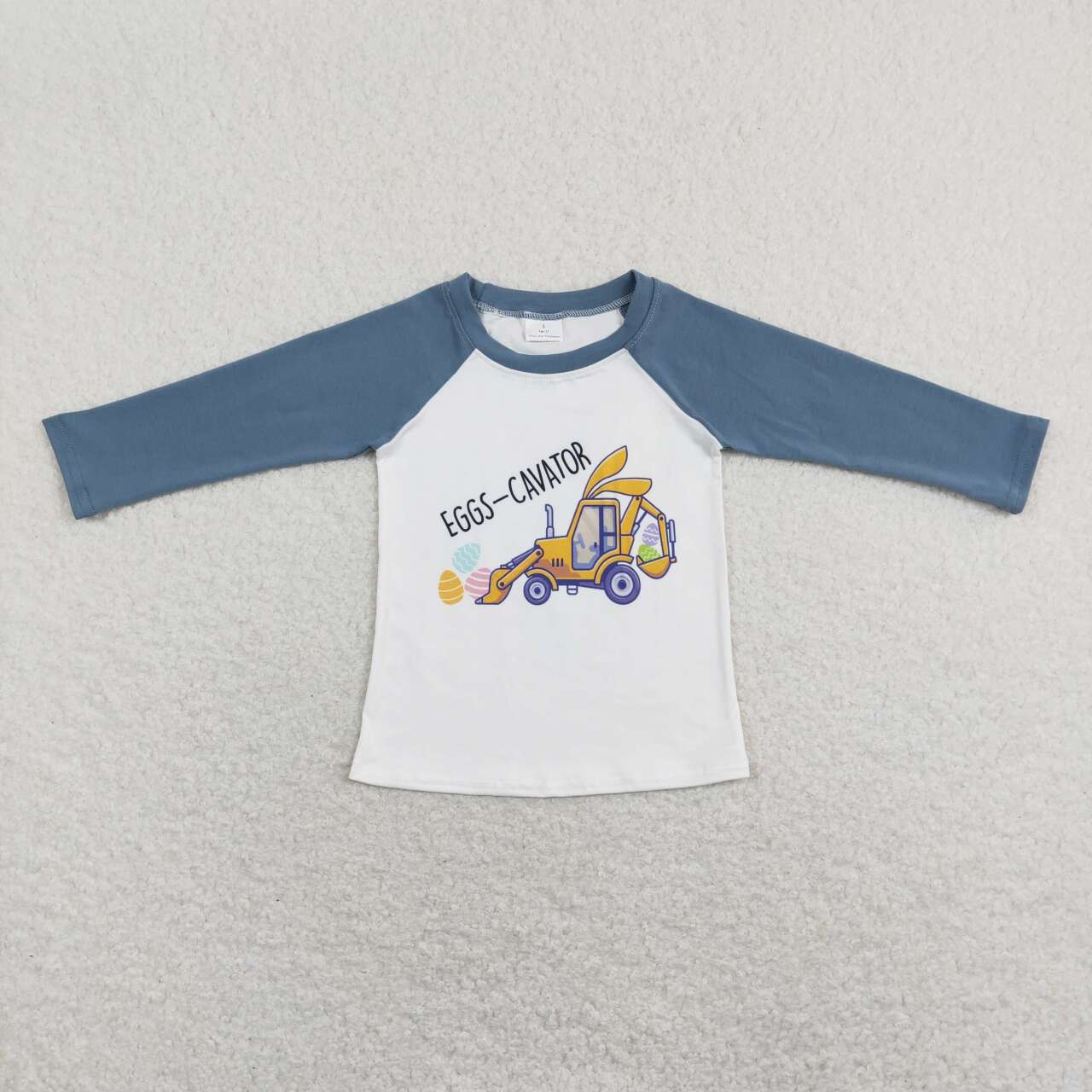 RTS NO MOQ(In Stock ) eggs cavator Easter egg bunny digger white long sleeve top