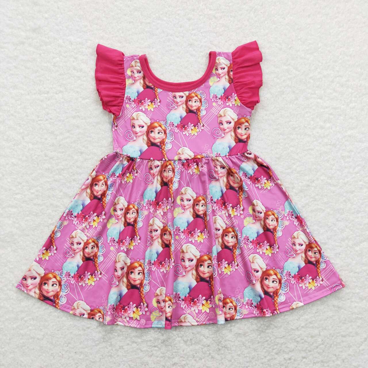 Cute Clothes GSD0763 Summer Pink Flutter Sleeve Dress for Baby Girl Cute Dress