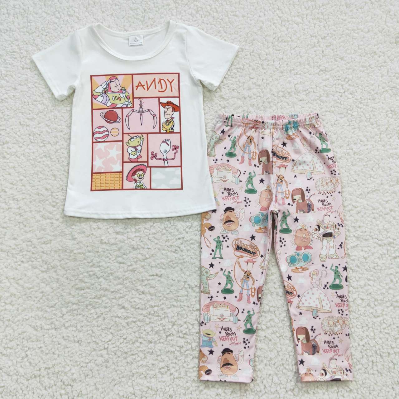 Cute Clothes GSPO0749 Baby Girls Short Sleeve Tee Shirt Legging Pants Clothes Sets