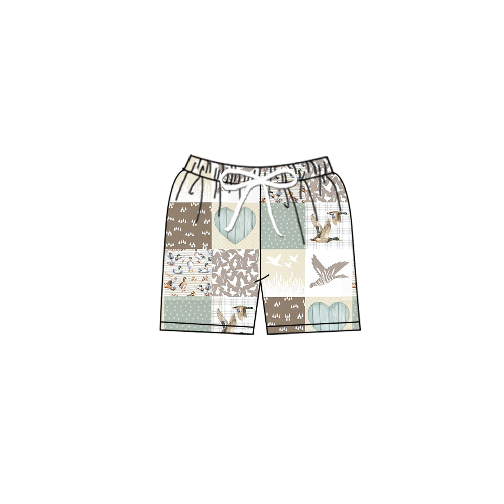 S0344 pre-order 3-6M-6-7T baby boy clothes mallard boy summer swim shorts