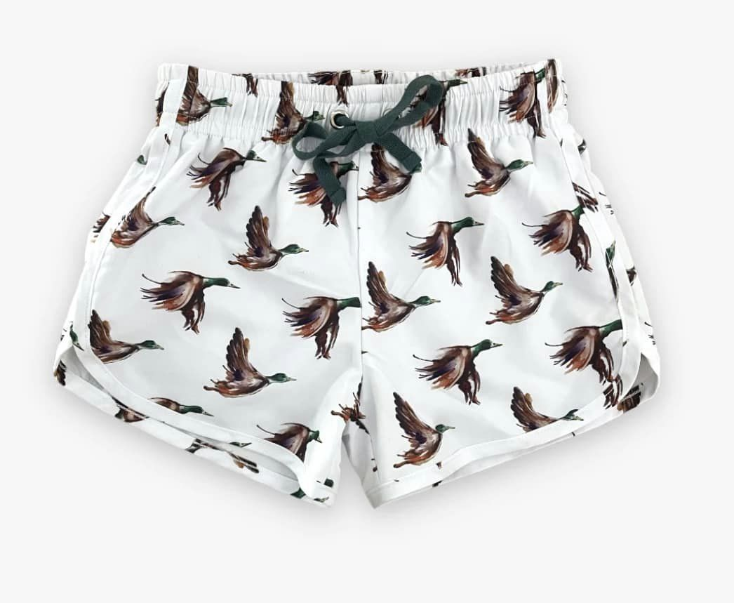 S0423 pre-order Flying duck white swimming trunks· 3-6M to 6-7T