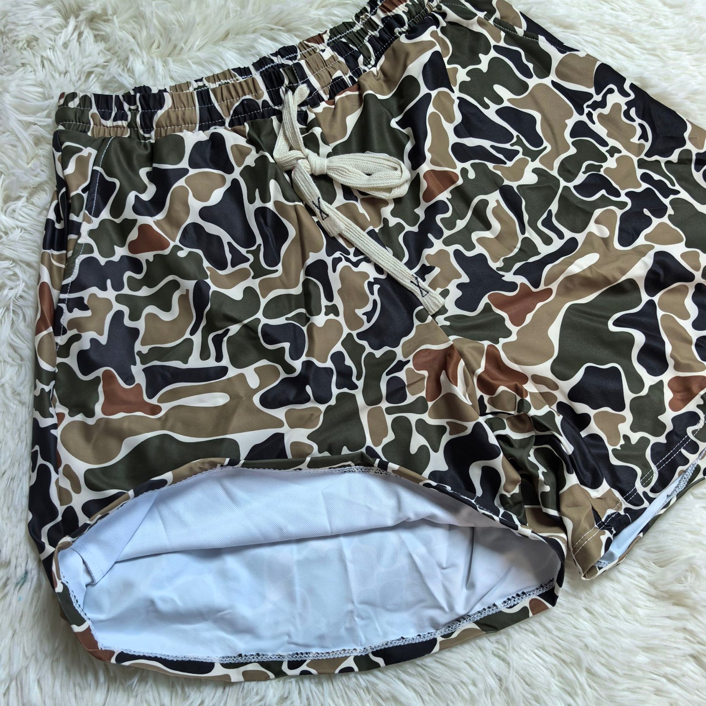 RTS NO MOQ Sibling Adult Man Summer Camo Pocket Beach Swimming Shorts