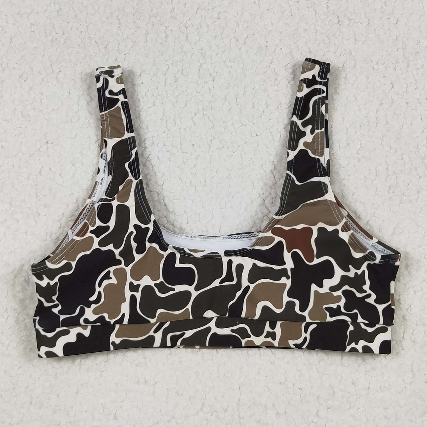 RTS NO MOQ(In Stock) S0566 Adult female camouflage beige swimsuit vest