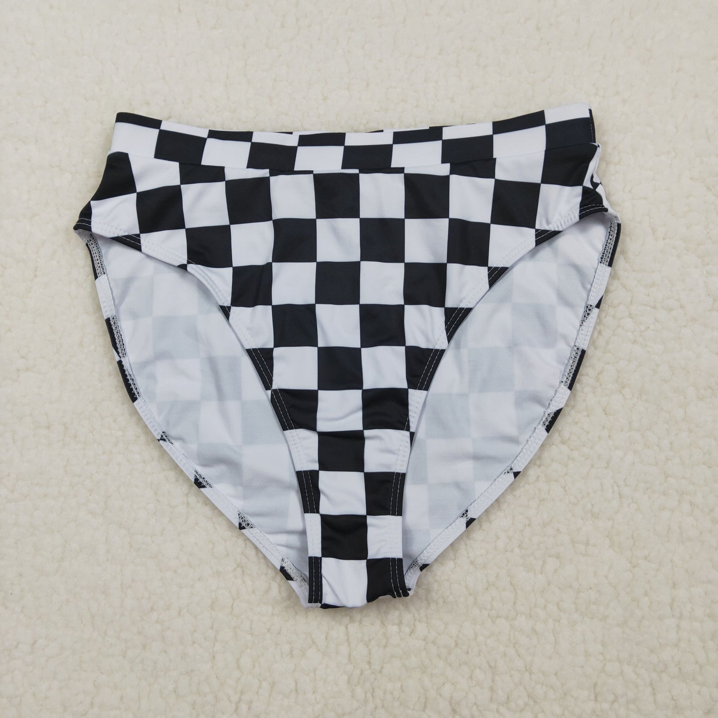 RTS NO MOQ S0737 Adult Women's Black Checkered Bummies Shorts Bottom