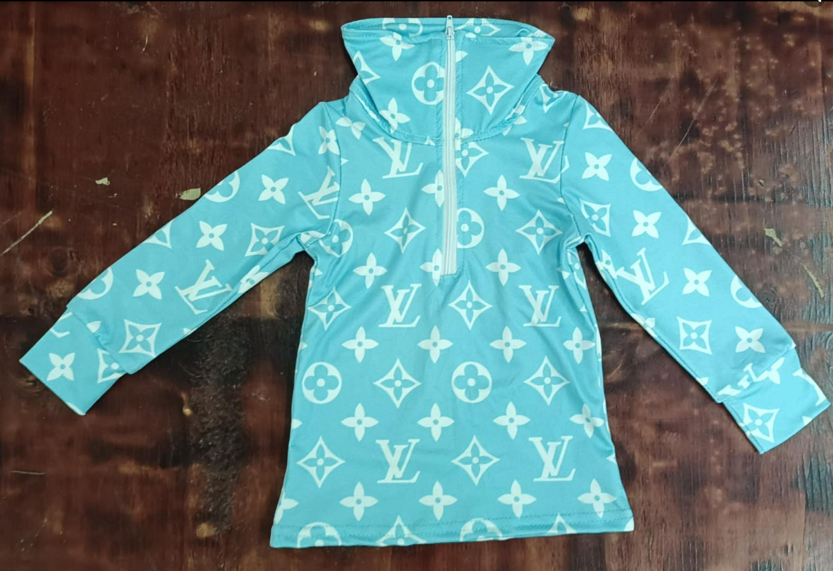 Custom moq 5 eta 6-8weeks sky blue color with zipper jacket