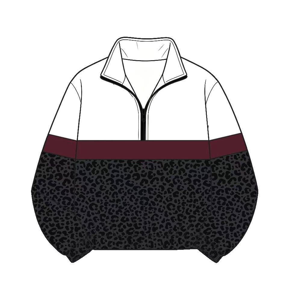 Custom moq 5 mix size milk silk summer teams Daddy and Me Black Long Sleeve Team Zipper Pullover Tops