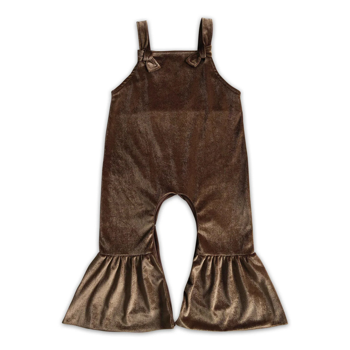 RTS NO MOQ Sibling baby girl clothes Gold velvet vest jumpsuits