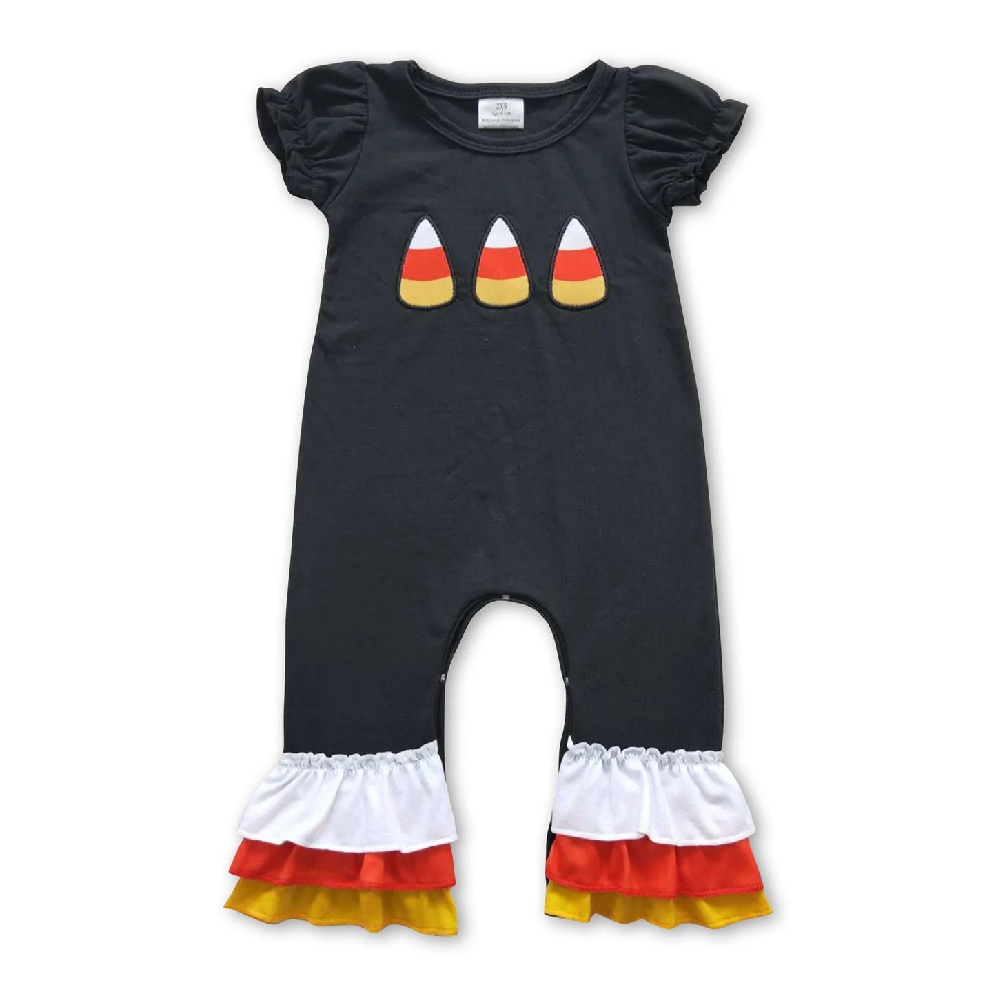 RTS NO MOQ Sibling milk silk Embroidery Baby Boys Girls Halloween Candy Short Sleeve Top Pants Casual Sets Rompers