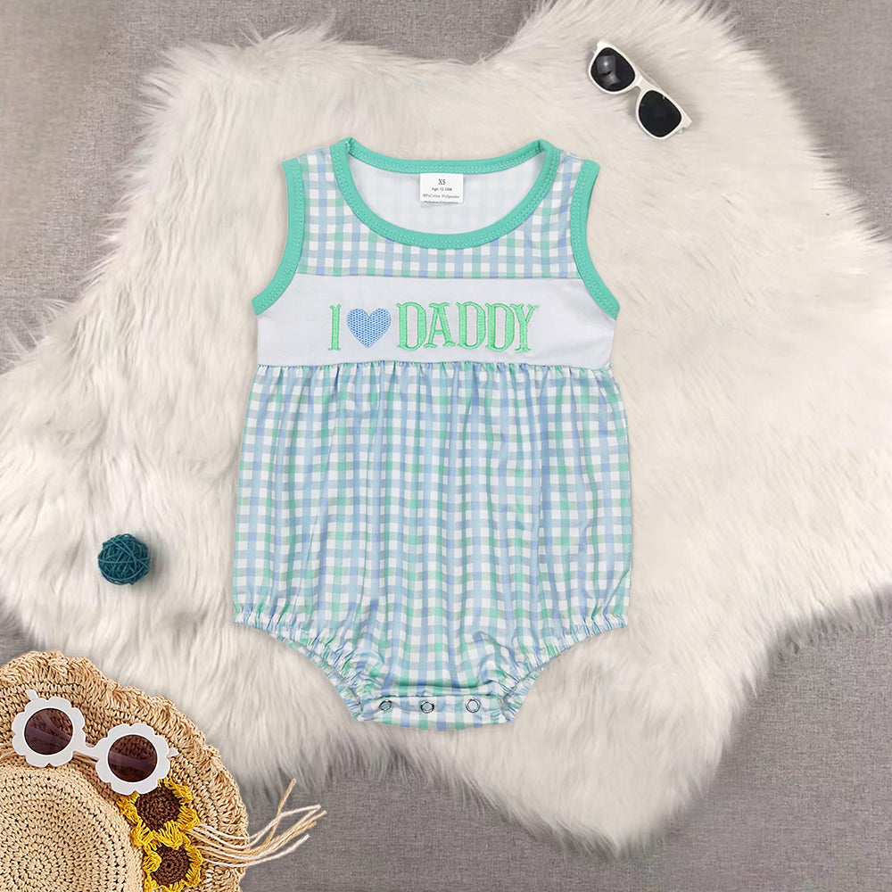 RTS NO MOQ Baby Boys girls embroidery Short Sleeve Cropped Romper Mixed Sizes