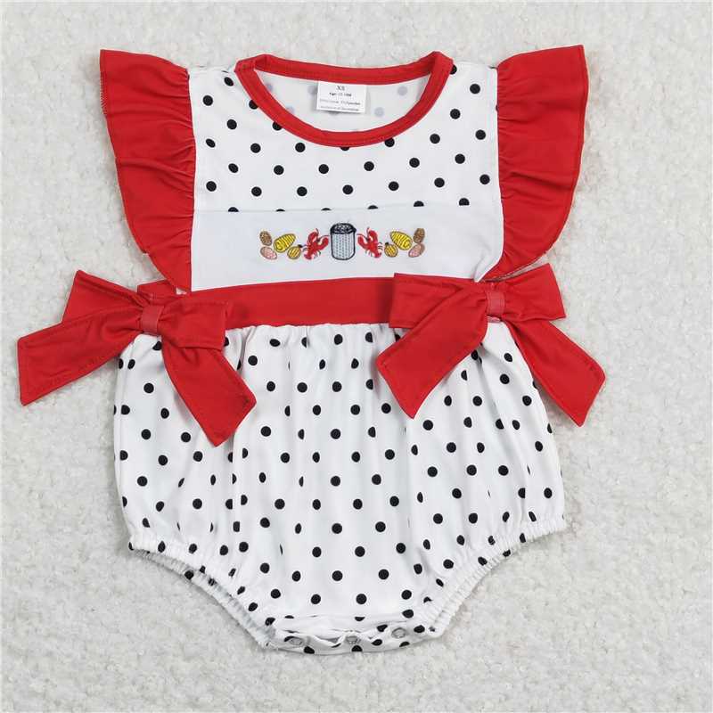 RTS NO MOQ baby Girls Clothes embroidery short sleeve shorts Sets and romper and dress