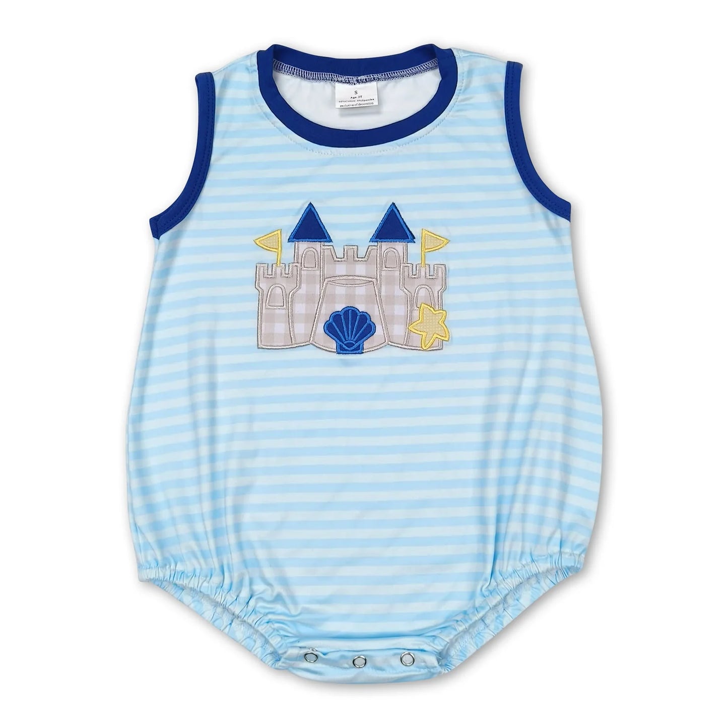 RTS NO MOQ Sibling milk silk Baby Girl Boys Blue Striped Print Top Shorts Set Rompers