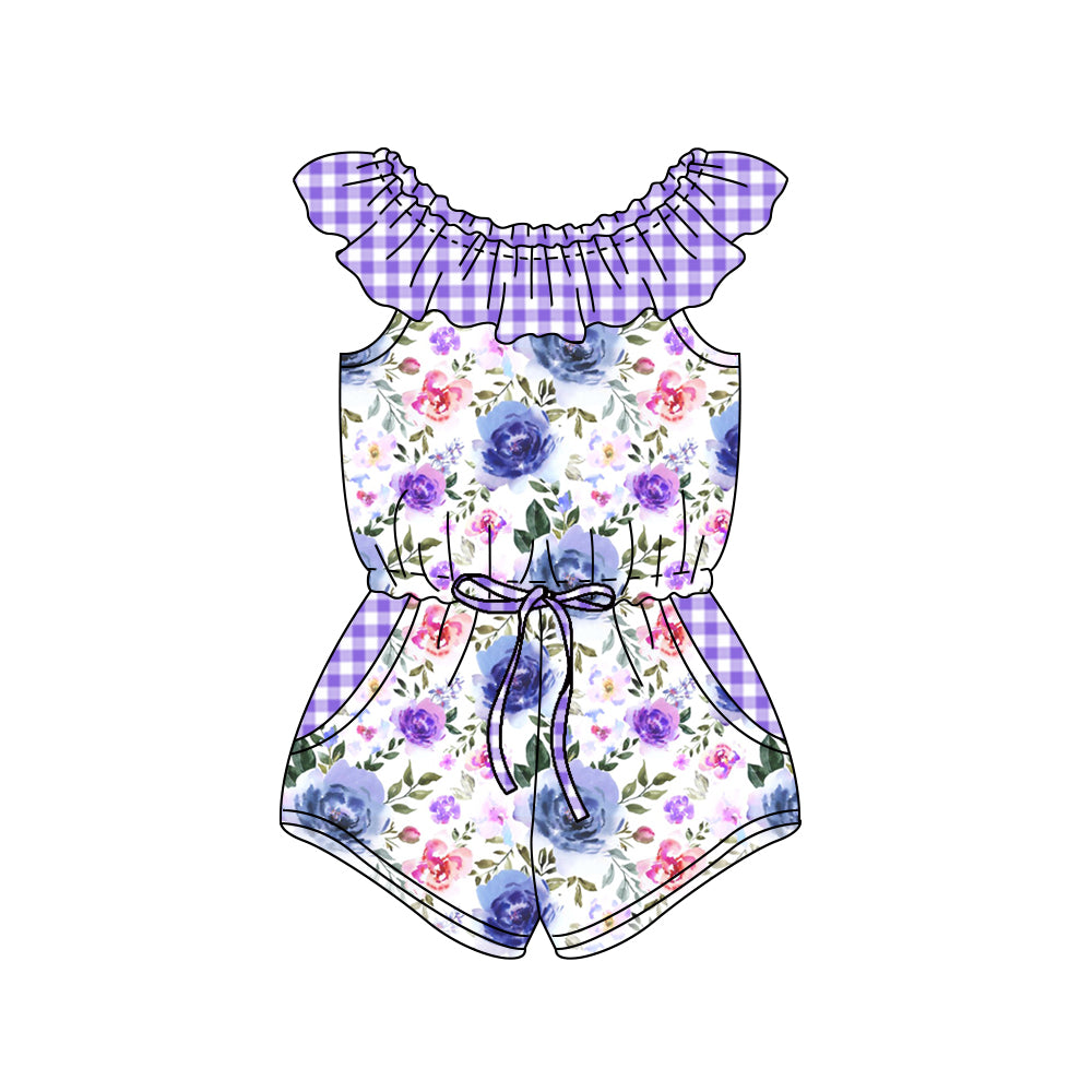 SR1342 Girls light purple Summer jumpsuit