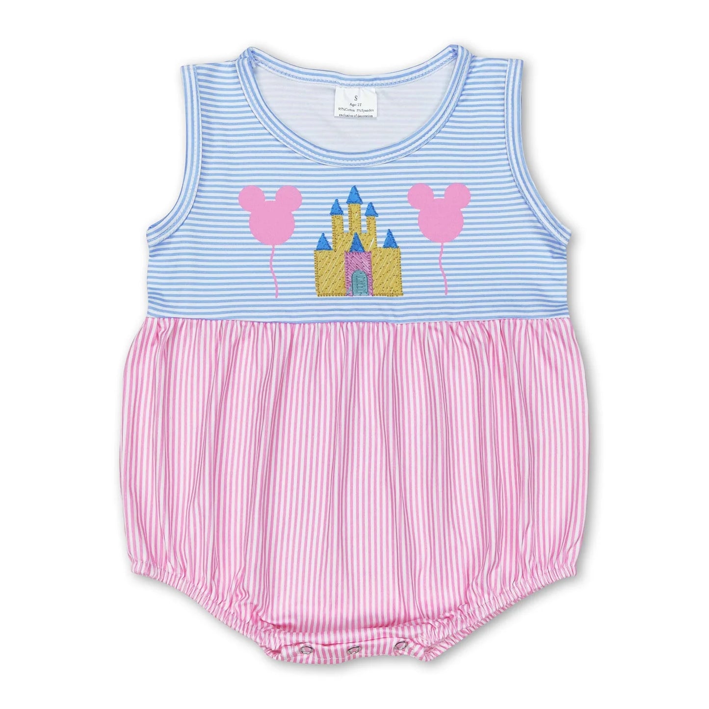 RTS NO MOQ Sibling milk silk Cute Clothes Baby Girls Pink Stripe Sleeveless Knee Length Dress Rompers