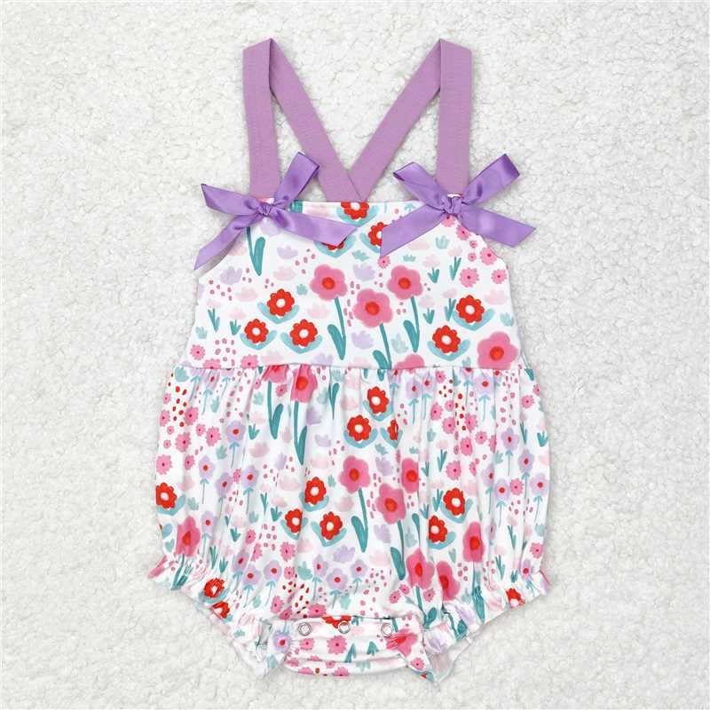 RTS NO MOQ Girls clothes floral short sleeve Clothes Sets romper