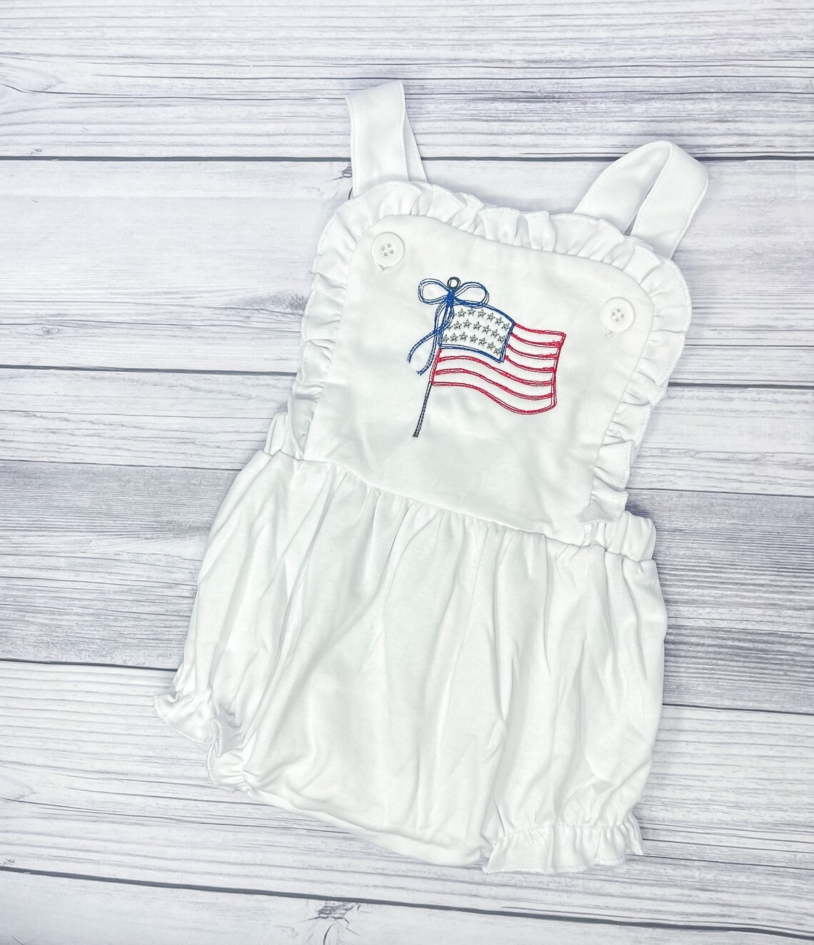 SR1548 pre-order flag white vest jumpsuit