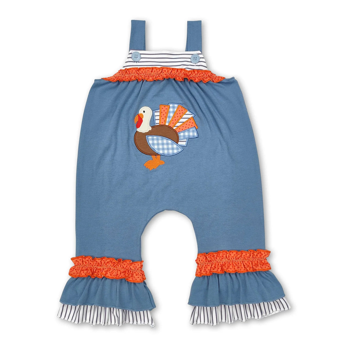 RTS NO MOQ Sibling Baby girls boy clothes Embroidery turkey long sleeved trousers suit & romper