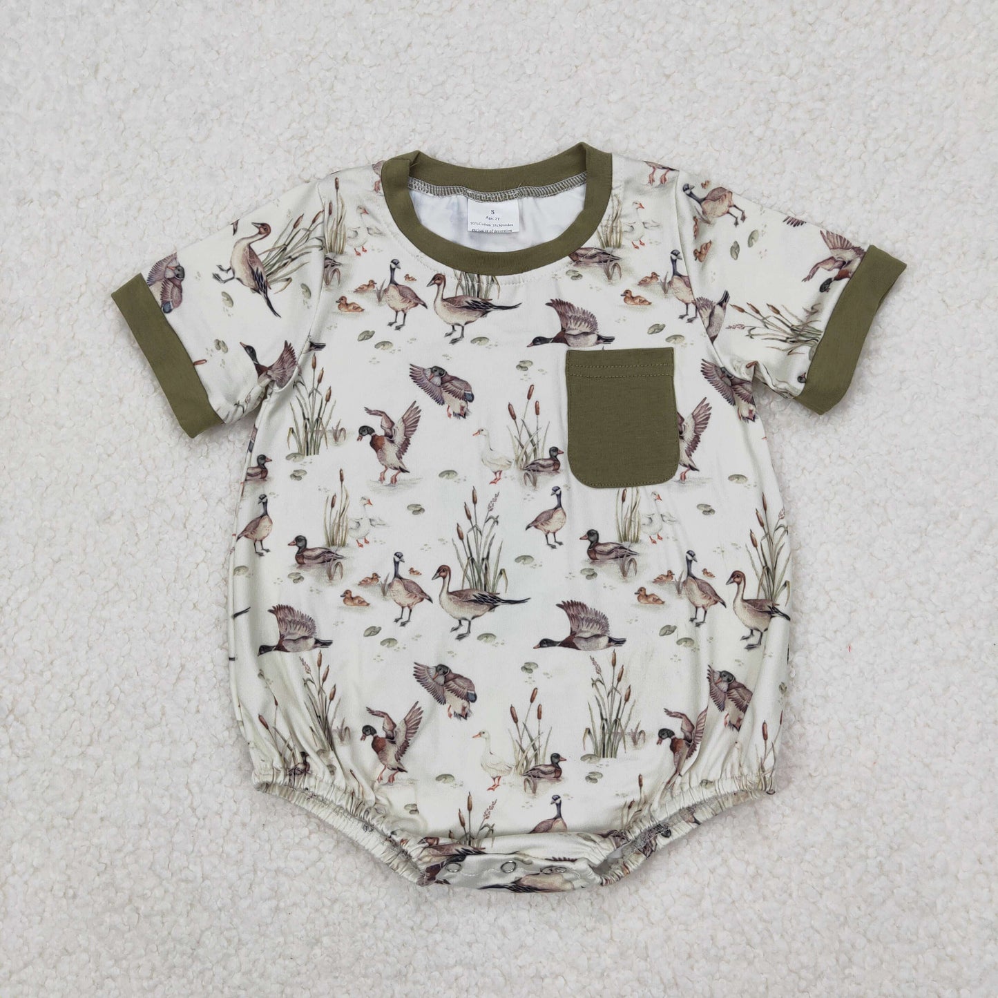 RTS NO MOQ baby boy clothes duck short sleeve Rompers Clothes Sets