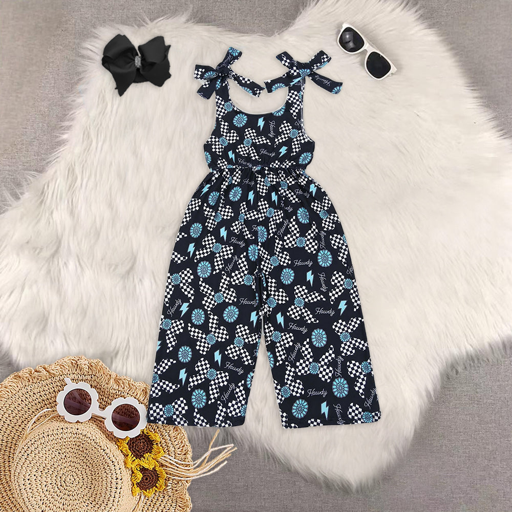 RTS Sibling Baby girls clothes flying sleeve jumpsuits