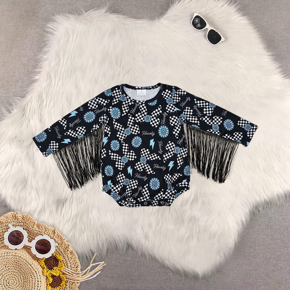 RTS Sibling baby girls clothes bow long Sleeve rompers