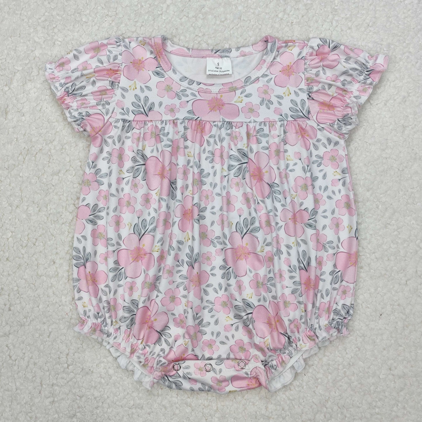RTS NO MOQ baby girl clothes floral short-sleeved shorts sets and romper dress