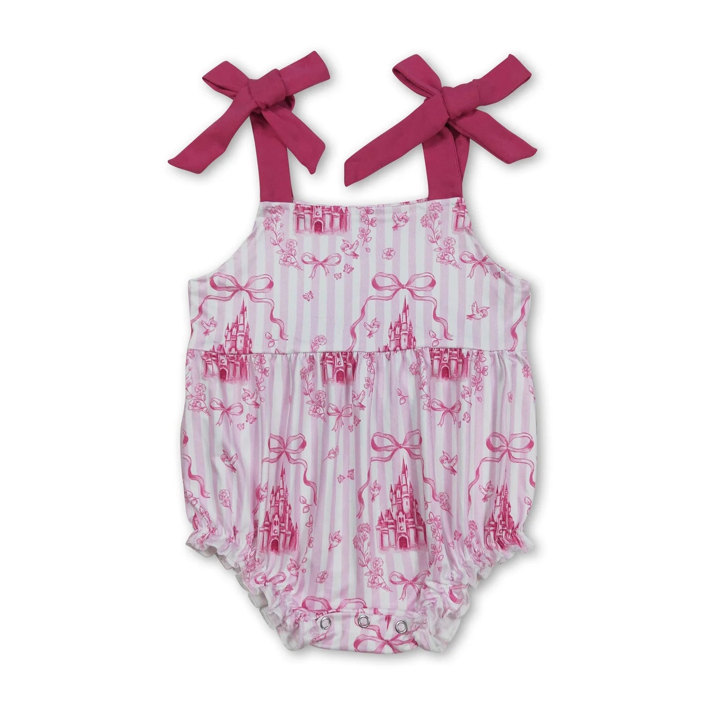 RTS NO MOQ Sibling milk silk Baby Girls Cute Pink Striped Bow Tunic Pants Set Dress Rompers Casual Clothes
